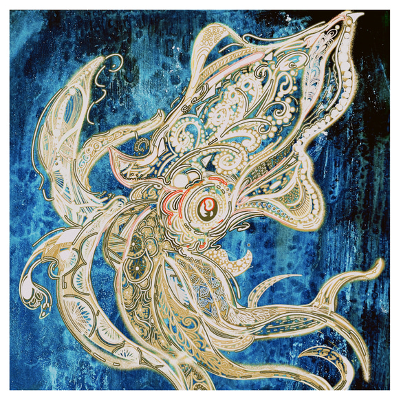 【デジタルアート作品】深海で踊るるsquid 2枚目の画像