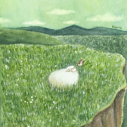 朝一番のおしゃべり【羊と雀】 1枚目の画像