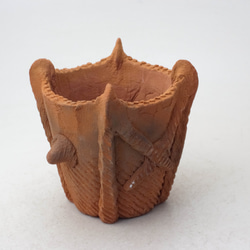 陶器製（3号ポット相当）縄文植木鉢 jomon-S-8411 1枚目の画像