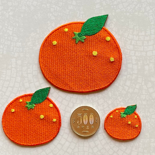 みかん刺繍刺繍ワッペン 大 その他雑貨 shop.kimi 通販 17292404