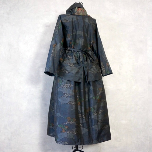 着物リメイク　セットアップ 着物リメイク セットアップ & スヌード 〜四季で心地良い上質紬素材