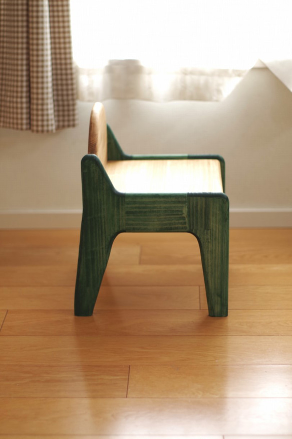 【即納】子供椅子(チャイルドチェア)グリーン 2枚目の画像