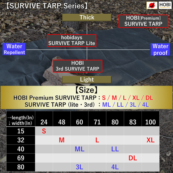 三代目サバイブシート ブラックオリーブ HOBI 日本製 グランドシート 極軽上質帆布 撥水パラフィン加工 キャンプ 15枚目の画像