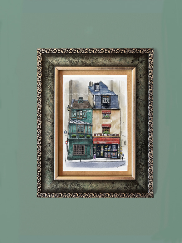 ポストカード ヨーロッパ風景画（組み合わせ自由4枚セット1.000円）No.259  パリ　カルチェラタンの街角 3枚目の画像