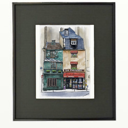 ポストカード ヨーロッパ風景画（組み合わせ自由4枚セット1.000円）No.259  パリ　カルチェラタンの街角 4枚目の画像