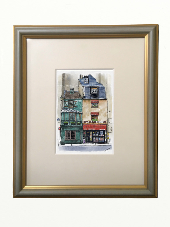 ポストカード ヨーロッパ風景画（組み合わせ自由4枚セット1.000円）No.259  パリ　カルチェラタンの街角 6枚目の画像
