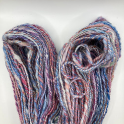 手紡ぎ毛糸カラフルmix️ 4枚目の画像