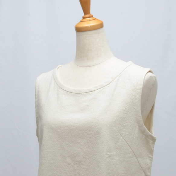 《受注制作》ストンとタンクトップ あづみ野（生成り）C-19 5枚目の画像