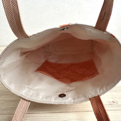 絹の帯と帯締めのバッグ　舞桜文柄　帯リメイク224AB 10枚目の画像