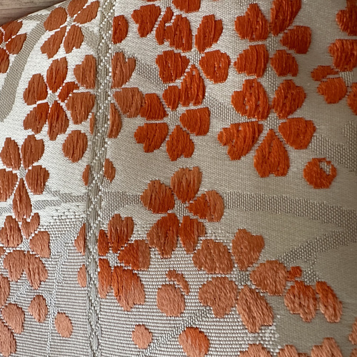 ◇30%off◇絹の帯と帯締めのバッグ 舞桜文柄 帯リメイク224AB