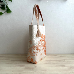 ◆30%off◆絹の帯と帯締めのバッグ　舞桜文柄　帯リメイク224AB 4枚目の画像