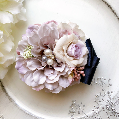 コサージュ ペア ライラック ダリア・マム ローズ ＊936 【公式通販】