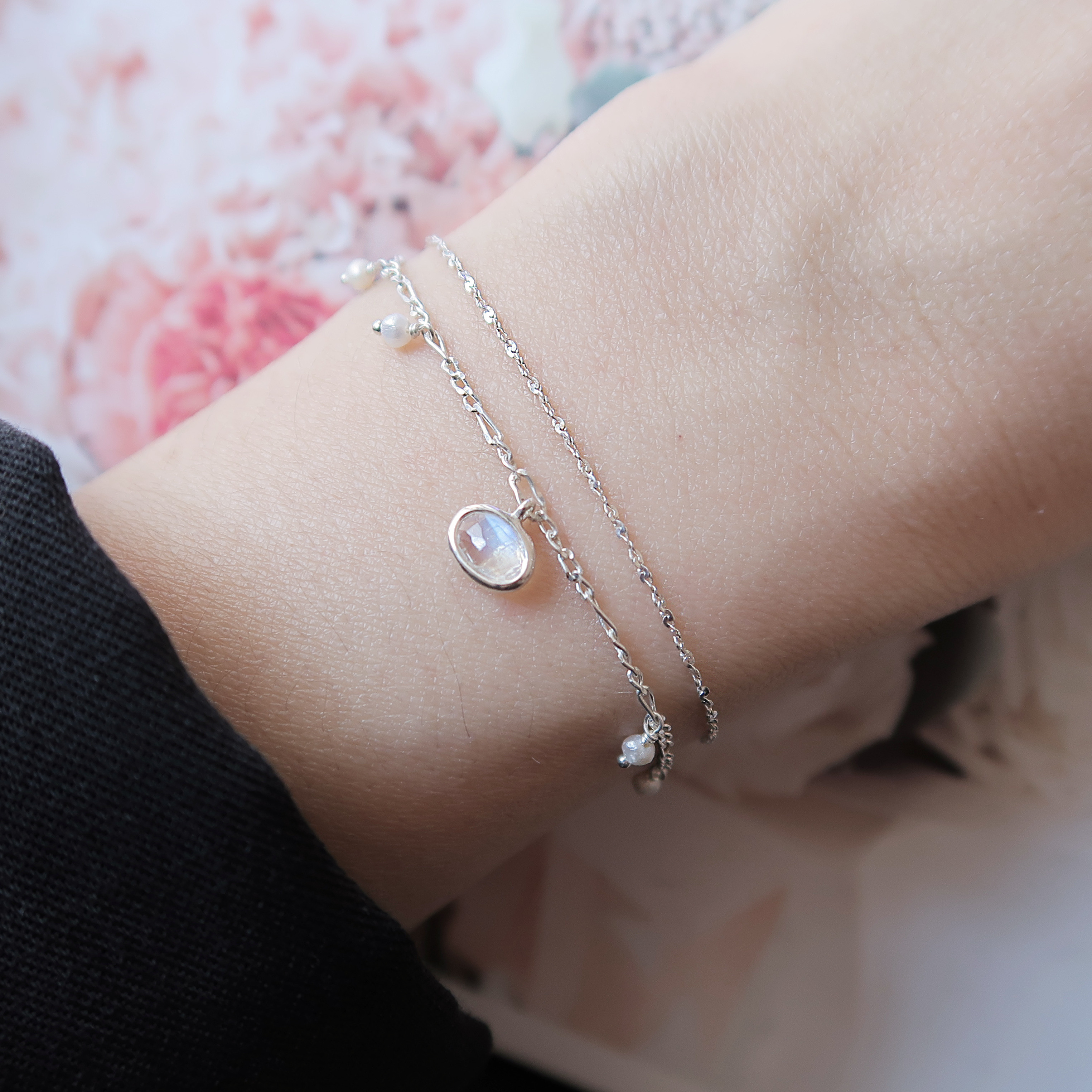 本真珠 ピアス ブレスレット オーダー ムーンストーン オーダー品