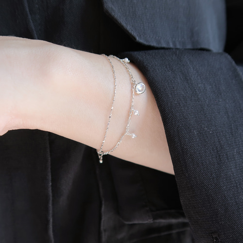 925 スターリング シルバー ドット オーバル ムーンストーン 淡水