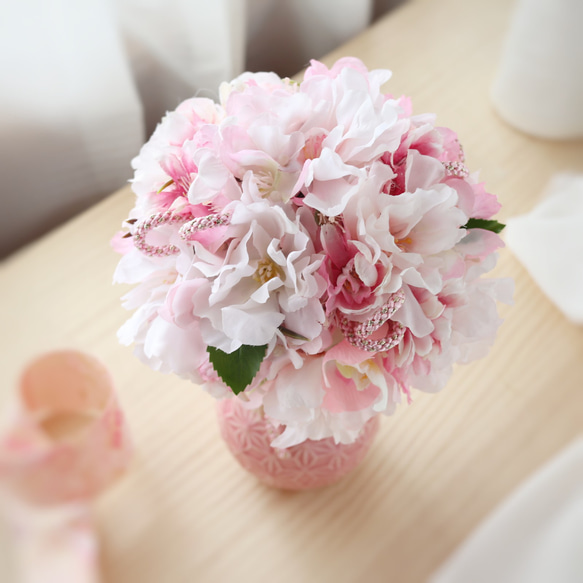 桜のトピアリー アートフラワー ❁ さくらピンク 花見 蘭  母の日 プレゼント Creema限定 6枚目の画像