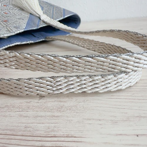 絹の帯と帯締めのバッグ 蜀江花文柄 帯リメイク316 ハンドバッグ Ho