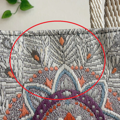 絹の帯と帯締めのバッグ 蜀江花文柄 帯リメイク316 ハンドバッグ Ho