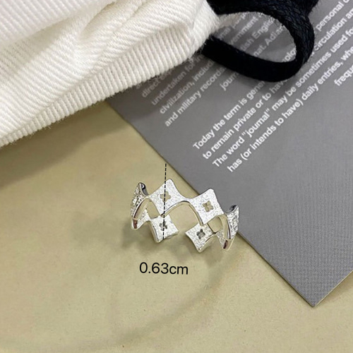シルバー925 四芒星 菱形 リング 指輪 silver925 フリーサイズ シルバー925 四芒星 菱形 リング 指輪 silver925 フリーサイズ