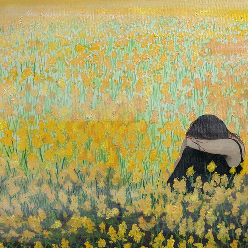 絵 【私を隠して】 アート 現代アート 原画 アクリル画
