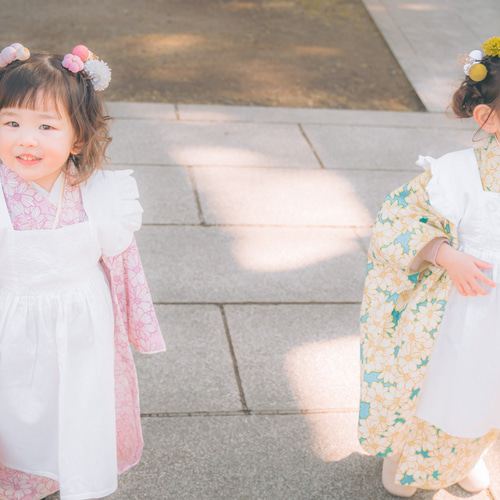 3泊4日レンタル】ふたごコーデ♪2着同時レンタル：3歳着物＆被布フル