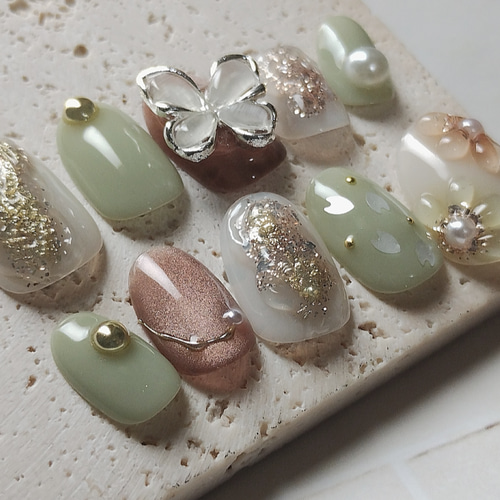 【専用】オーダーネイルチップ　4点 ネコポス送料無料】ネイルチップ オーバル型 クリアネイルチップ