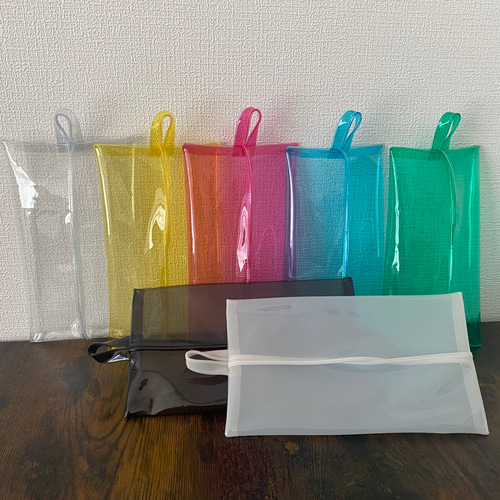 ティッシュカバー箱なしタイプ専用〈小さめサイズ〉【クリアグリーン 