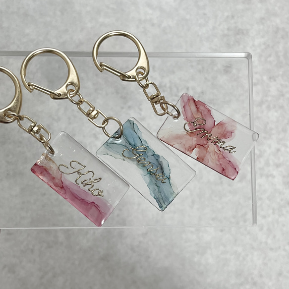 name tag (inkart) お名前キーホルダー レジン プラ板キーホルダー