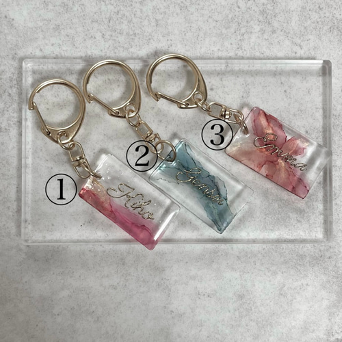 name tag (inkart) お名前キーホルダー レジン プラ板キーホルダー 