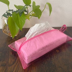 ティッシュカバー箱なしタイプ専用〈小さめサイズ〉【クリアブルー
