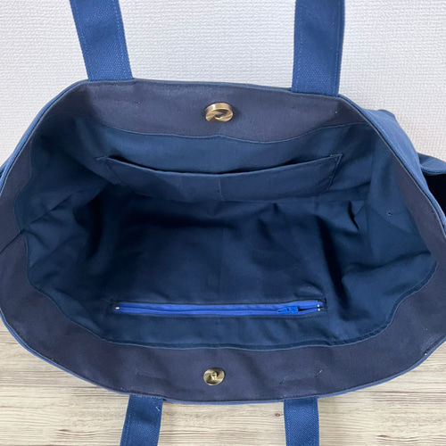 定番人気！ Lサイズ】花紺 8号倉敷帆布使用 肩掛けバッグ akaneko 大きめ バッグ