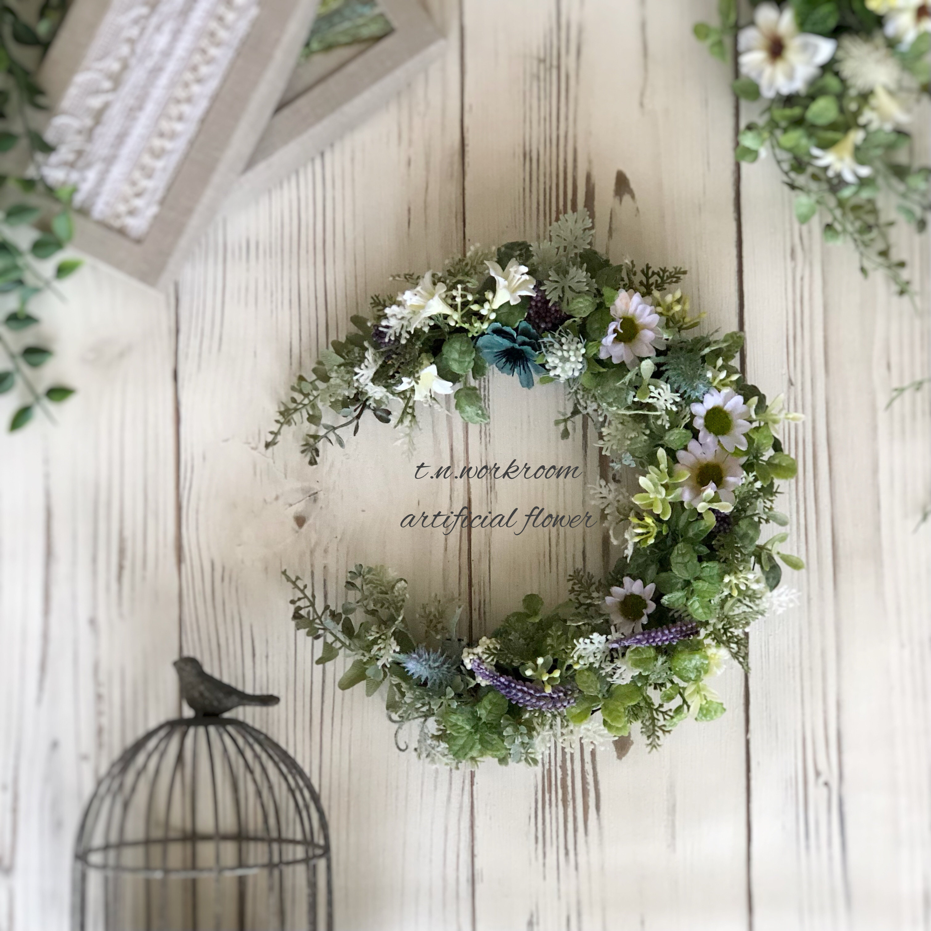 送料無料〉三日月リース✴︎馬蹄リース✴︎アーティフィシャルフラワー