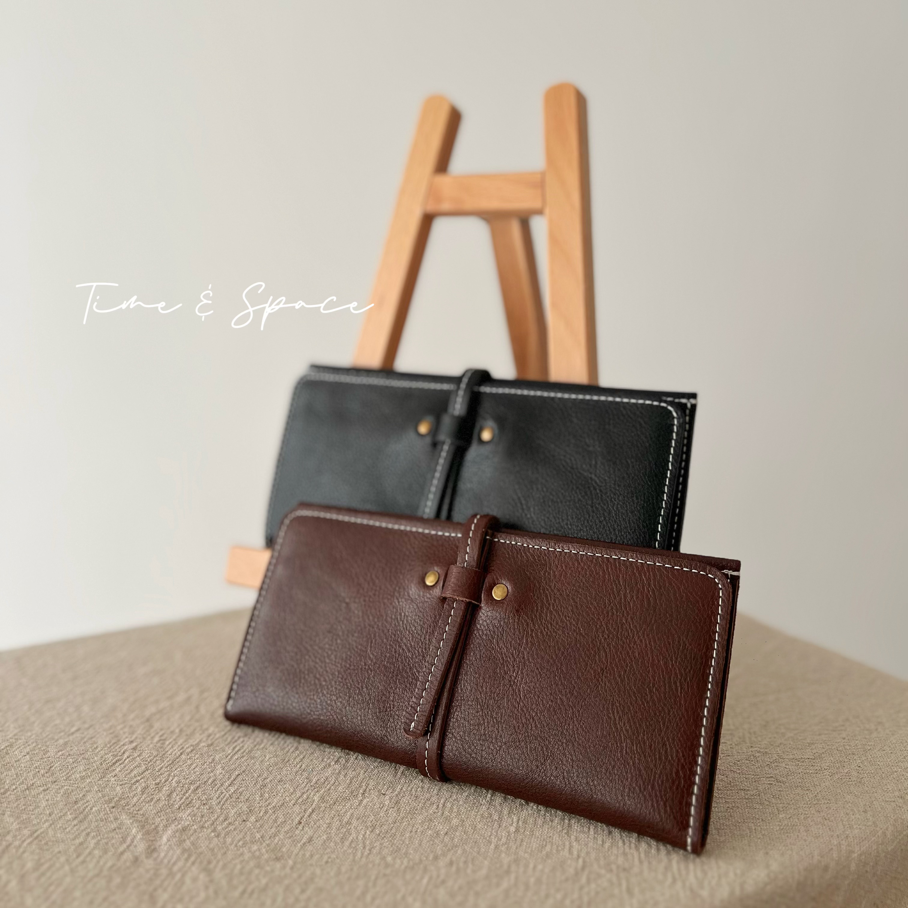 【牛革製☆薄型大容量長財布】紐留め│オリジナルデザイン│カードケース│柔らかい│レトロ系│多機能│SF-2L