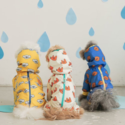 犬服 犬用レインコート 雨具 かっぱ 防雨 防風 春 秋 冬 梅雨 アウター 防寒着 かわいい ペット用品 お散歩 3枚目の画像