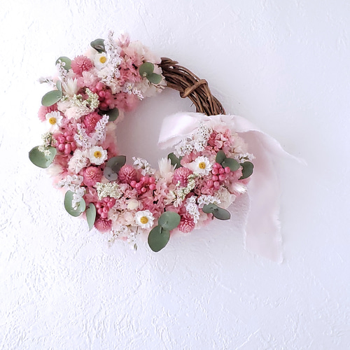 ピンクスターチスのフライングリース♡ スターチスピンク：フルリース | andbloom