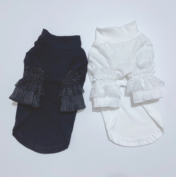 ペット服 犬服 レース 長袖 ボトムシャツ 犬 春 秋 薄手 姫系 テディ フリル トップス かわいい ハイネック        Ω 人気・おすすめ｜省スペース設計・旅行向けにおすすめ 公式 プライバシー配送 当日出荷対応商品