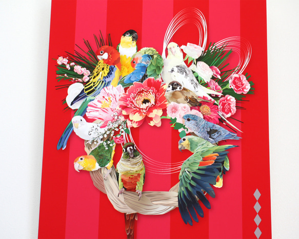 パネル作品【小】「OKAZARI -New Year's Decoration-」（A5・B5サイズ） 3枚目の画像