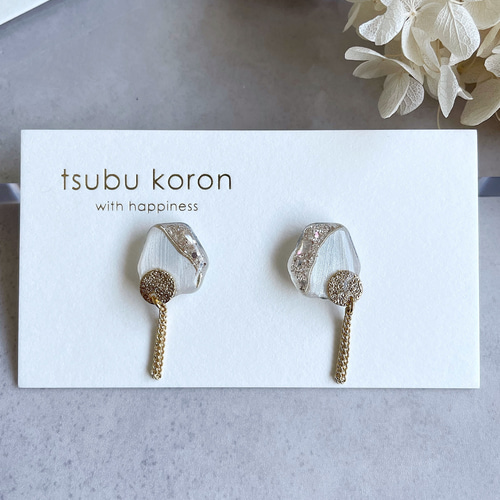 ミニ薔薇ピアス/イヤリング 青 イヤリング・ノンホールピアス