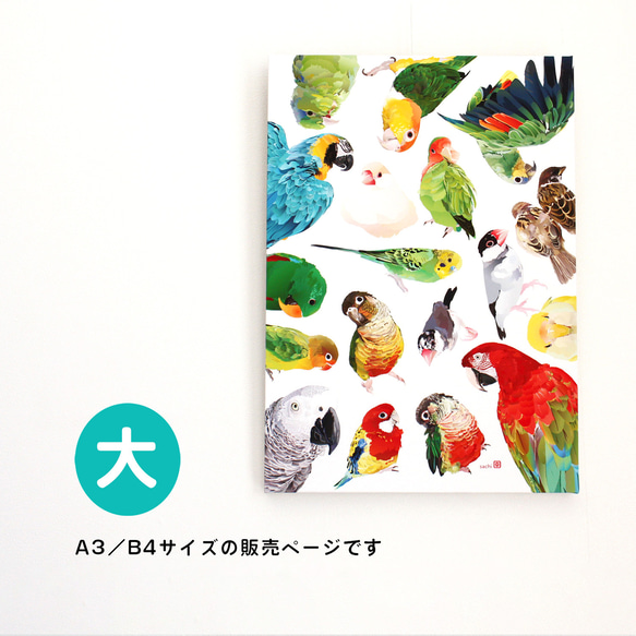 パネル作品【大】「VIVID BIRDS II」（B4・A3サイズ） 1枚目の画像