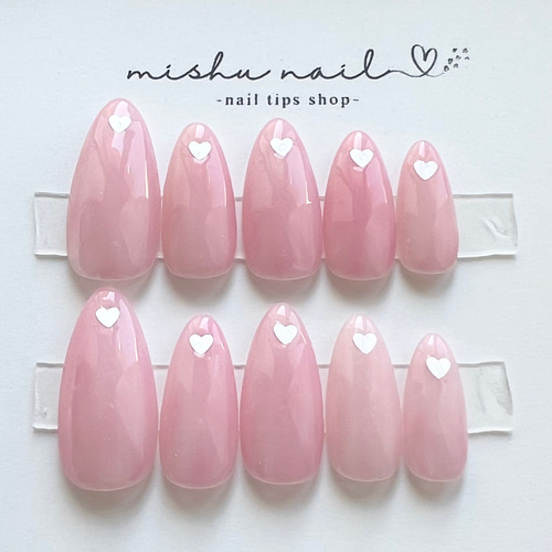 68 ちゅるんとピンク ネイルチップ オーダー ネイルチップ（つけ