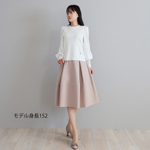 Jolie mignon ジョリーミニョン　異素材パフスリーブ 長袖プルオーバー サイズが選べる◎】異素材パフスリーブ 長袖プルオーバー