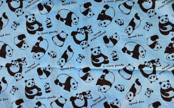子供用エプロン☆三角巾セット☆シンプル☆パンダ【ホワイト・ブルー】 8枚目の画像
