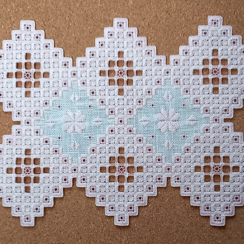 北欧ハーダンガー刺繍 テーブルファブリック 横長ドイリー 桜 手刺繍