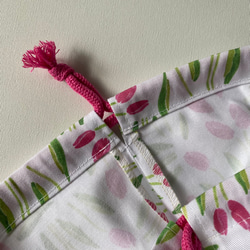 【受注製作】デザイナーズファブリックの巾着袋（小）たんぽぽ柄、チューリップ柄 8枚目の画像