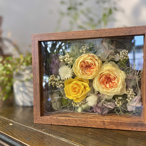 ベーシックギフト 花束 白とオレンジ プレゼント インテリア 花