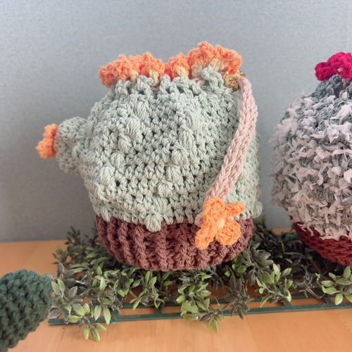 かぎ針編みのサボテンのポーチ(ポコポコ) ポーチ ツナグニット 通販