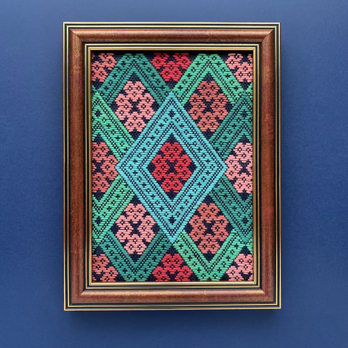 ホビーラホビーレ こぎん刺しのテーブルセンター 完成品 和風 テーブル