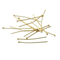 ess87【約4.5g（約50個)】約0.6×25mm ボールピン 18KGP サージカルステンレス 金具 2枚目の画像