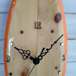 SURFBOARD Clock　スワローテール　オレンジ 7枚目の画像