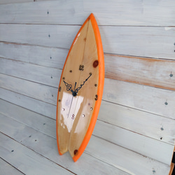 SURFBOARD Clock　スワローテール　オレンジ 3枚目の画像