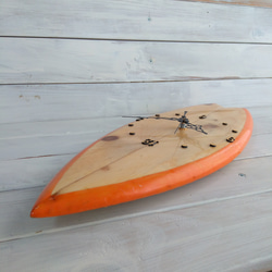 SURFBOARD Clock　スワローテール　オレンジ 10枚目の画像